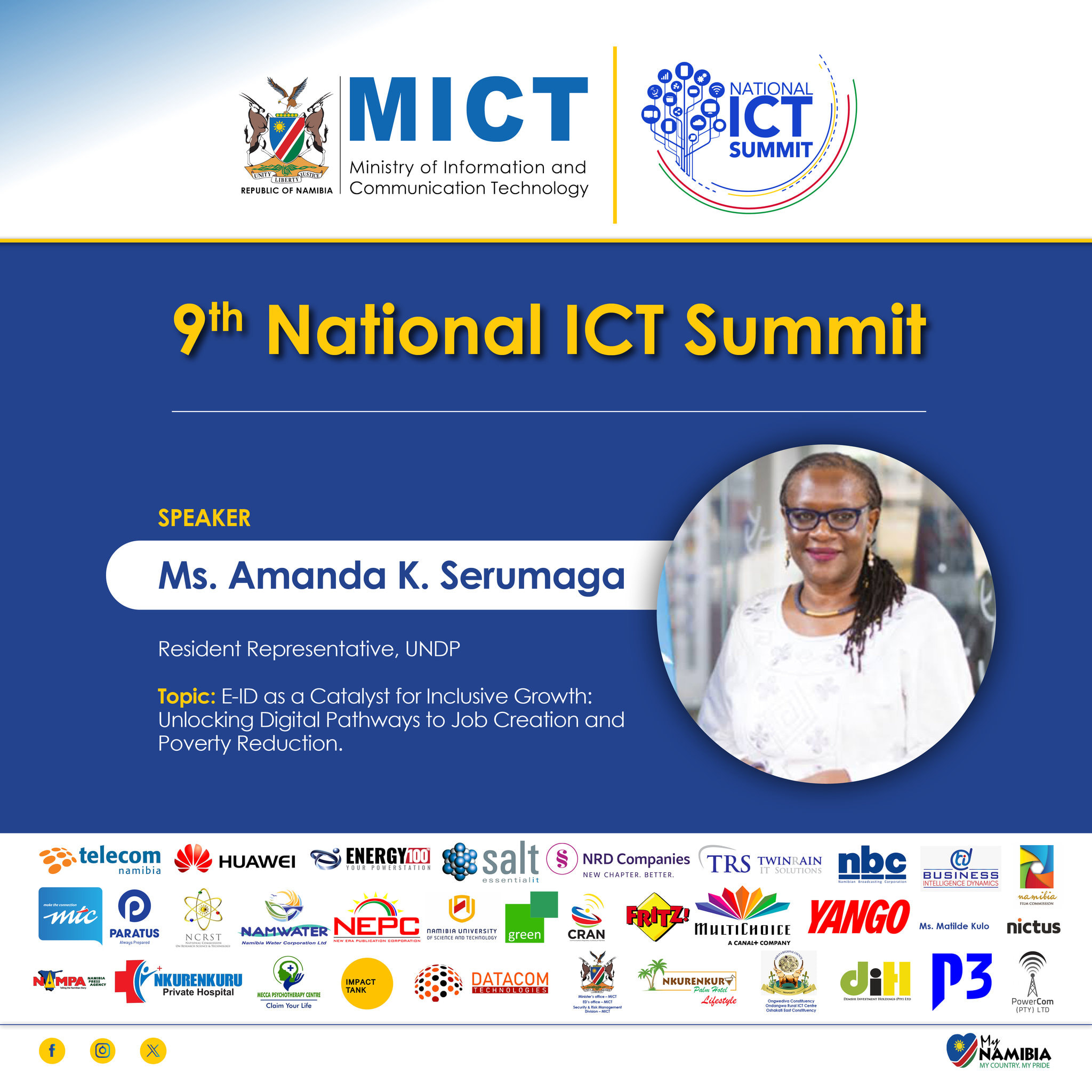 Ms. Amanda K. Serumaga, Speaker. Resident Representative, UNDP. Topic: E-ID as a Catalyst for Inclusive Growth: Unlocking Digital Pathways to Job Creation and Poverty Reduction