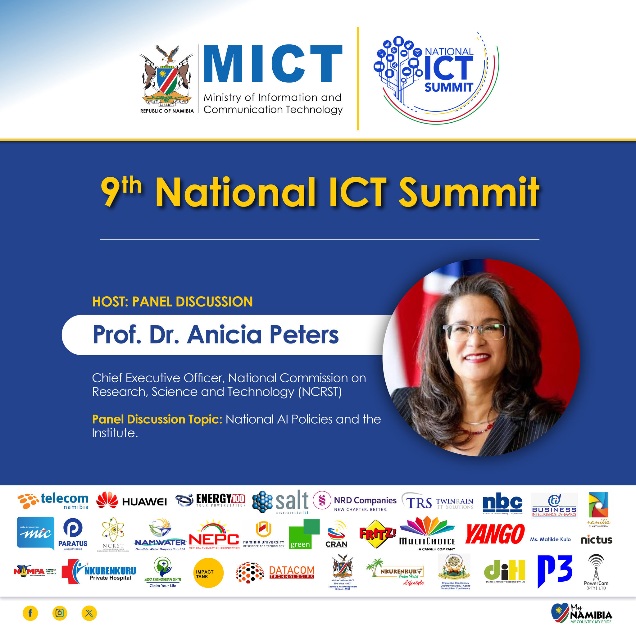 Prof. Dr. Anicia Peters, Host, Panel Discussion. Chief Executive Officer, National Commission on Research, Science and Technology (NCRST). Panel discussion topic: National AI Policies and the Institute